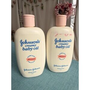 2 Johnson's creamy baby oil Discontinued 15 Oz Full Vintage 1996